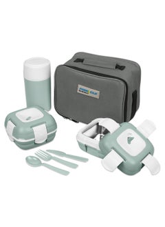 PINNACLE Pinnacle Paloma Lunch Kit with Insulated Bag | 2 x 500ml Steel Tiffin Box & 400ml Insulated Bottle | Leak-Proof & Hot Lunch Box for Office, Kids and Travel | Includes Cutlery Set | Ideal for Gifting. 