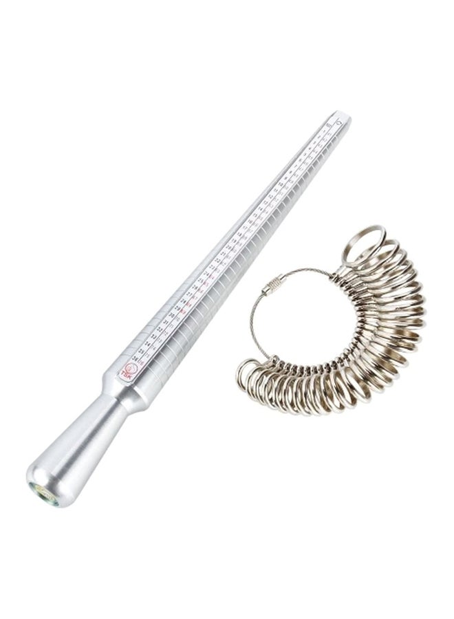Finger Size Measuring Stick Tool Silver - Image 1