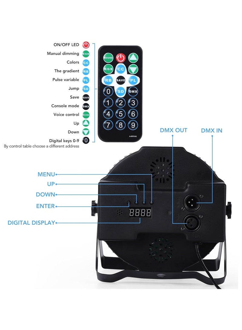 Generic DJ Par Lights, RGB 36 LED Stage Lights Sound Activated,Remote & DMX Controlled LED Uplights,7 Modes Uplighting for Dance Party Church Wedding Birthday Holiday Music Show  - Image 3