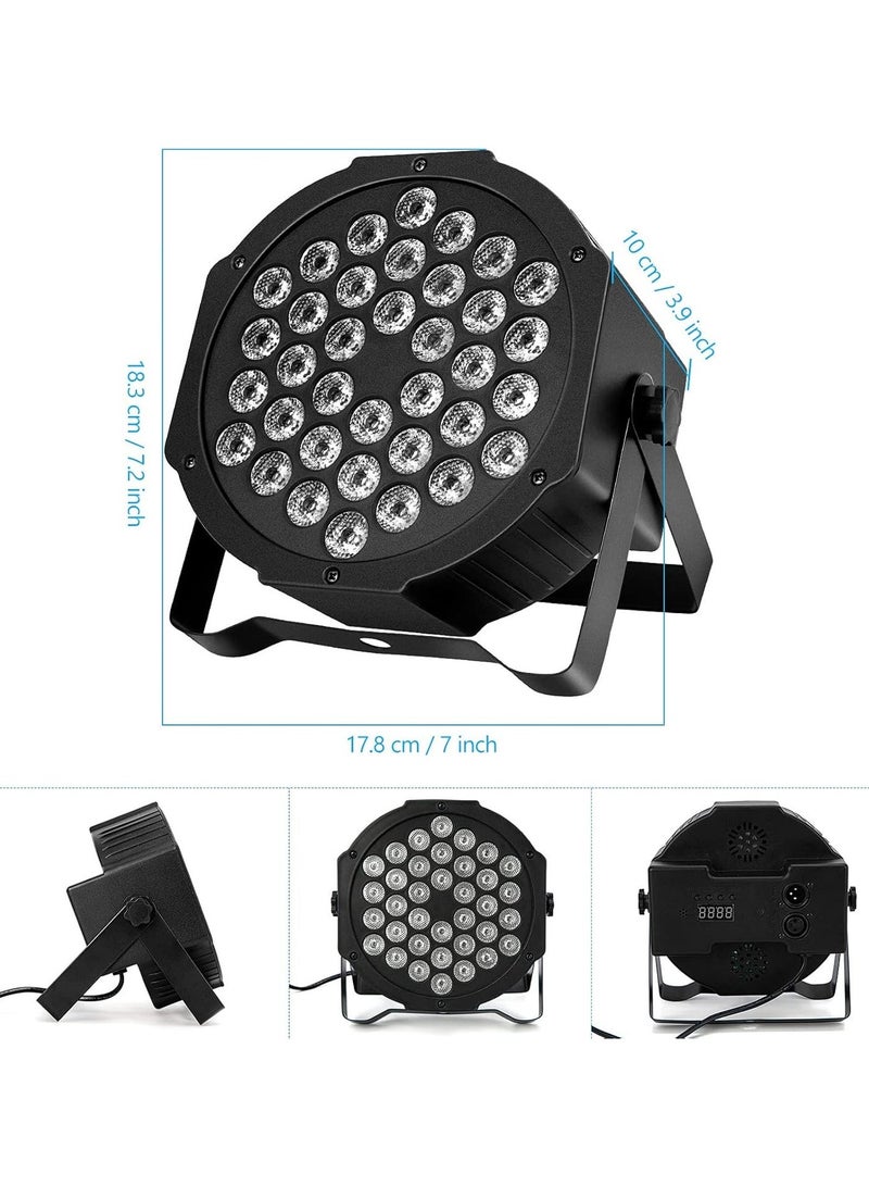 أضواء دي جي بار، أضواء مسرحية LED RGB مكونة من 36 مصباحًا، تعمل بالصوت، يتم التحكم بها عن بُعد وعبر DMX، إضاءة LED علوية بـ 7 أوضاع إضاءة علوية لحفلات الرقص، وحفلات الزفاف في الكنائس، وأعياد الميلاد، والعطلات، والعروض الموسيقية - Image 4