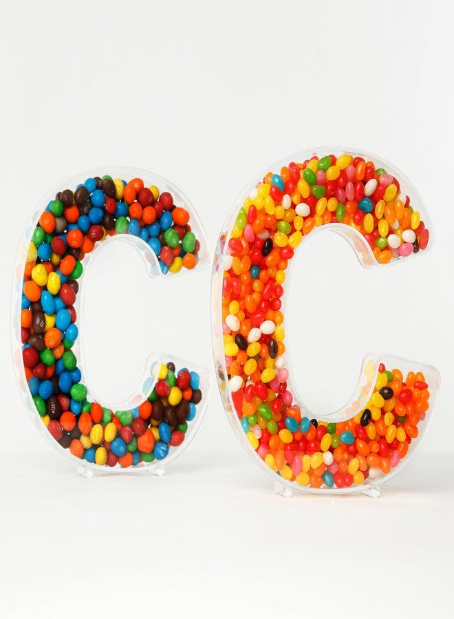 OAEUQ Fillable Alphabet Acrylic Tray Letter Candy Jar Reusable Party Food Jar with Magnetic Lid 10-Inch Sealed Decorative Box (E) - Image 4