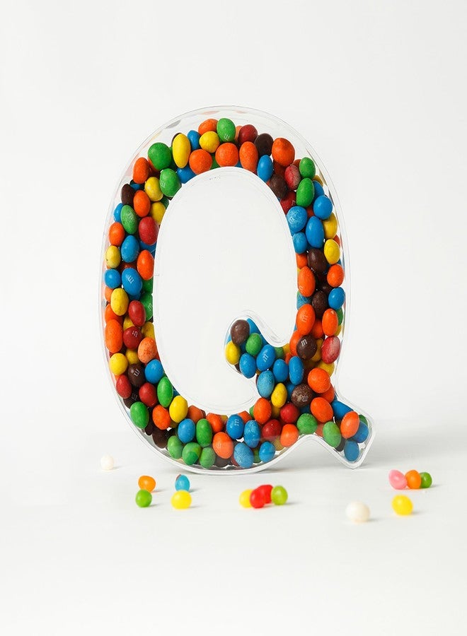 OAEUQ Fillable Alphabet Acrylic Tray Letter Candy Jar Reusable Party Food Jar with Magnetic Lid 10-Inch Sealed Decorative Box (E) - Image 5