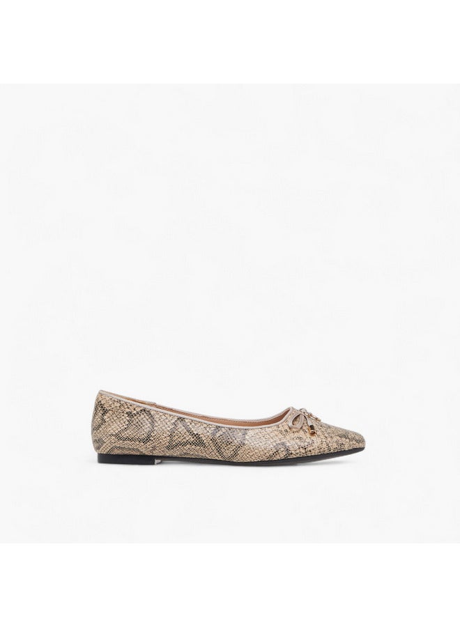 Celeste Women's Animal Print Slip-On Ballerina Shoes with Bow Accent  - Image 3