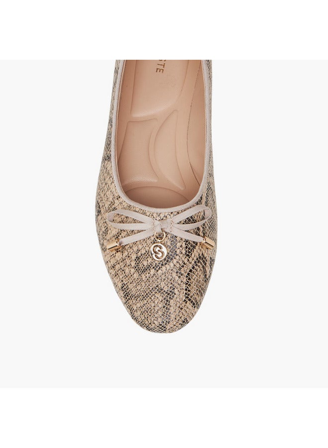 Celeste Women's Animal Print Slip-On Ballerina Shoes with Bow Accent  - Image 4