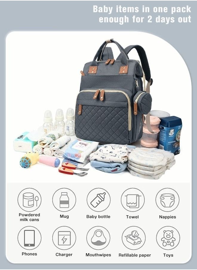 MIXDE 2023 New Style Baby Diaper Bag Backpack, Multifunction Diapers Changing Station for Boys Girls Outdoor and Travel, Infant Shower Gifts, Large Capacity USB Port  - Image 3
