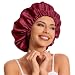 Edoneery Satin Bonnet Silk Bonnet Hair Bonnet for Sleeping-Slouchy Beanie Hat Satin Sleep Cap for Women's Natural & Curly Hair(Red) - Image 2