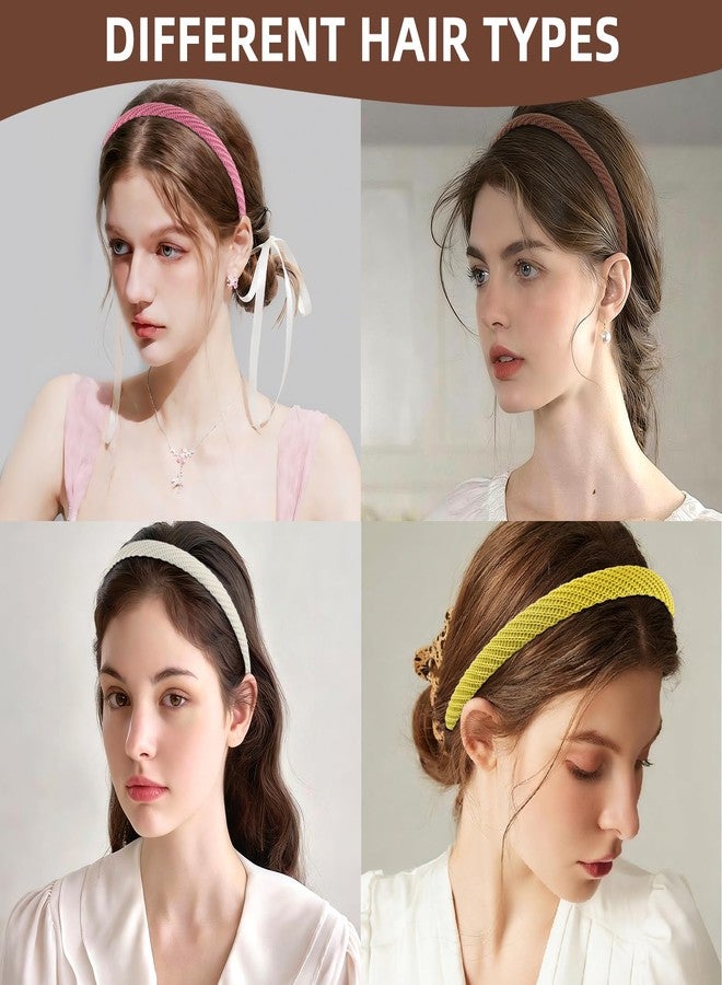 Tmtains 6 Pcs Headbands for Women Thin Knitted Headbands Fashion Non Slip Headband for Women's Hair Cute Solid Color Hair Accessories Stretchy Elastic Hairbands Boho Comfortable Bands Valentine gifts - Image 5