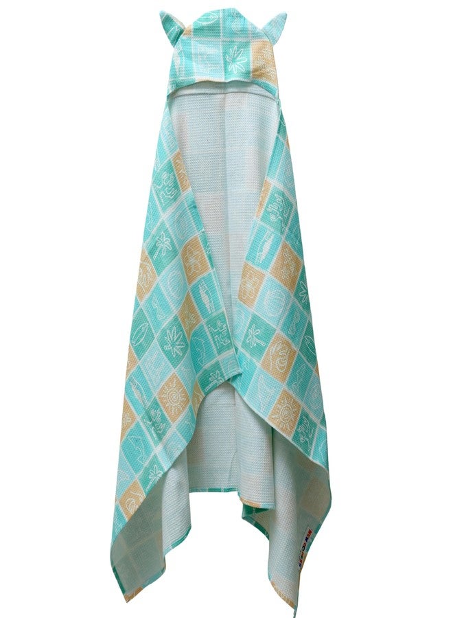 NEW COMERS® 100% Pure Cotton Waffle Hooded Wrapper - Baby Towel for New Born | Big Size 50cm x 26cm | Soft, Safe & Skin-Friendly | Perfect for Newborns 0-5 Years | Breathble Absorbant (Multicolor 1) - Image 1