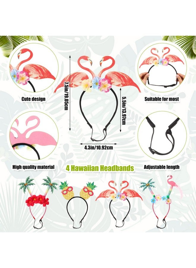 JaGely 8 Pcs Hawaiian Dog Bandana Party Headbands Set Cute Puppy Bibs Flamingo Pineapple Palm Tree Luau Head Boppers for Small Large Dogs Tropical Accessories Summer Beach Party Supplies - Image 2