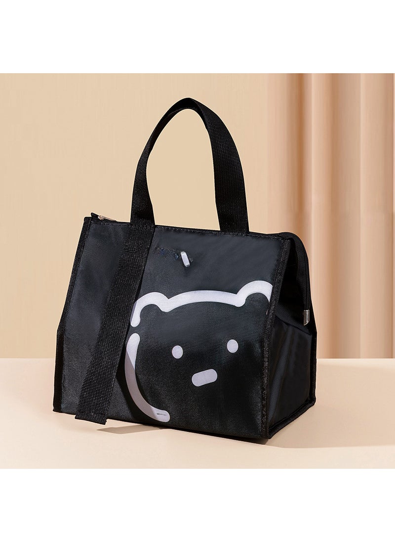 Generic Korean Style Insulated Lunch Bag Cartoon Design Black Bear 
