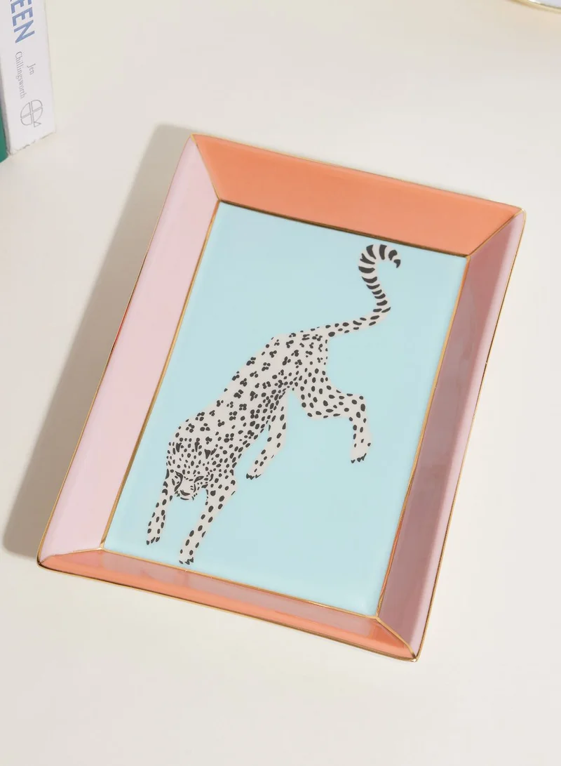 YVONNE ELLEN Yvonne Ellen Rect Trinket Dish - Cheetah