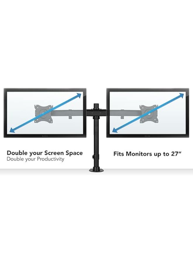 حامل مكتب لشاشتين – ذراع متين قابل للتعديل – يوفر المساحة وسهل التركيب - Image 2