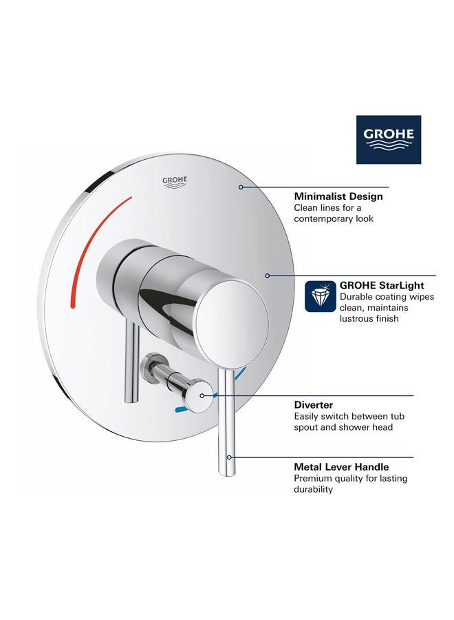 Grohe 29102EN1 Concetto Soft 1-Handle Bath/Shower Trim Kit in Brushed Nickel (Valve Sold Separately) - Image 3