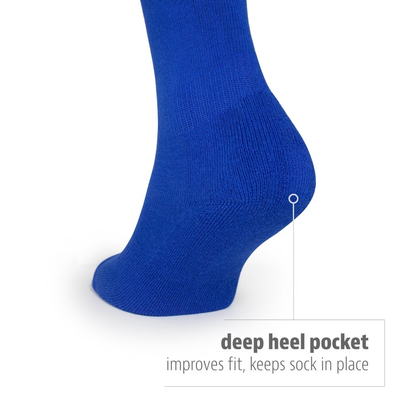 Sof Sole RBIBaseball Over-the-Calf Team Athletic Performance Socks for Men and Youth (2 Pairs),Medium, Men's 4-8, Royal Blue - Image 4