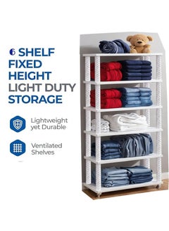 Jureto Jureto Multipurpose Baby WardrobeCabinetMultipurpose Storage Rack Foldable Collapsible Fabric Wardrobe Organizer for Clothe 6 Layer  - Image 2