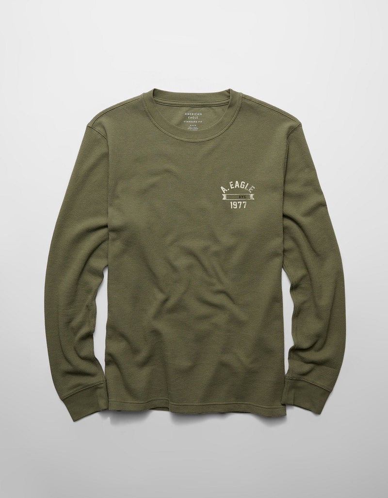 American Eagle AE Icon Long Sleeve Thermal T-Shirt - Image 3