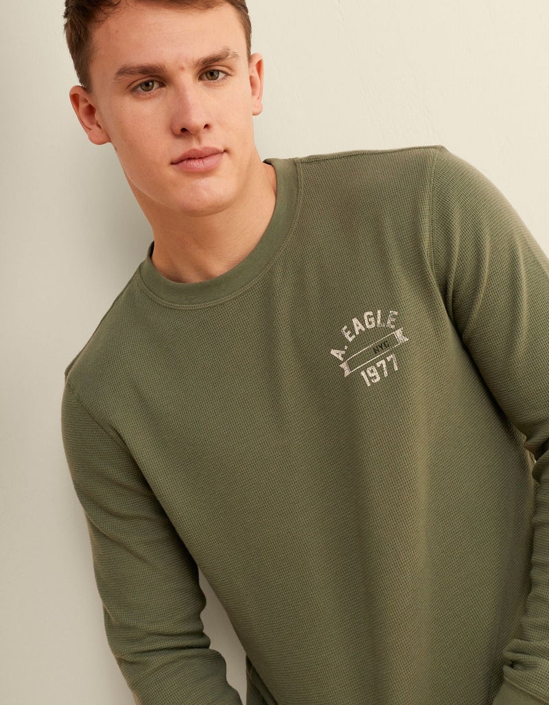American Eagle AE Icon Long Sleeve Thermal T-Shirt - Image 5