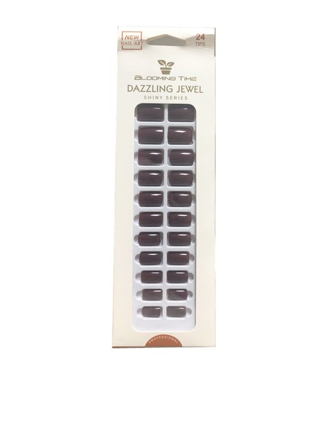 BLOOMING TIME Press on Nail False Tips Manicure for Women and Girls Red - Image 1