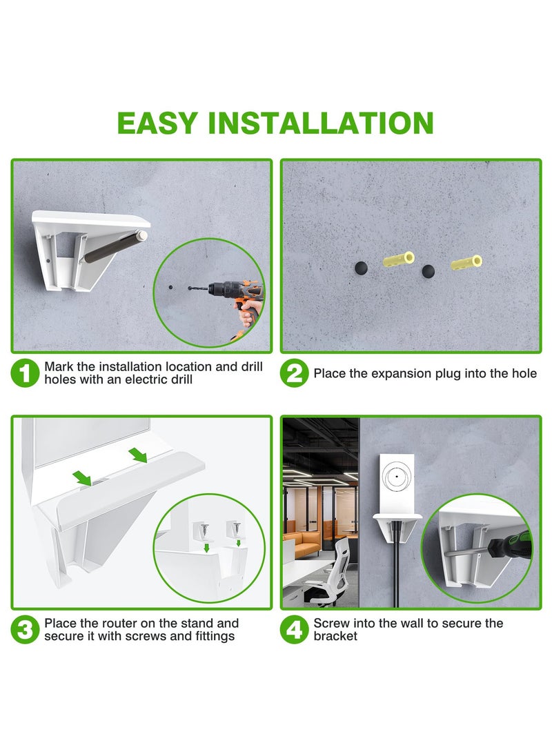 SYOSI - StarLink Router Wall Mount, Starlink Internet Kit Satellite Bracket Compatible with Starlink Mesh Router V2, Router Protection, Stability ABS Starlink Router Mount with Screw Mounting Kit - Image 1