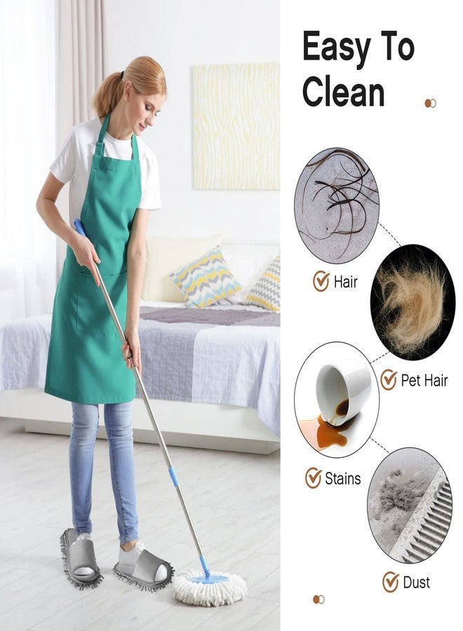 Jecery 2 Pairs Microfiber Cleaning Mop Slippers for Floor Cleaning House Mop Shoes Men and Women Washable Unisex Dusting Slippers Dirt Tool Supplies(Medium,Gray - Image 4