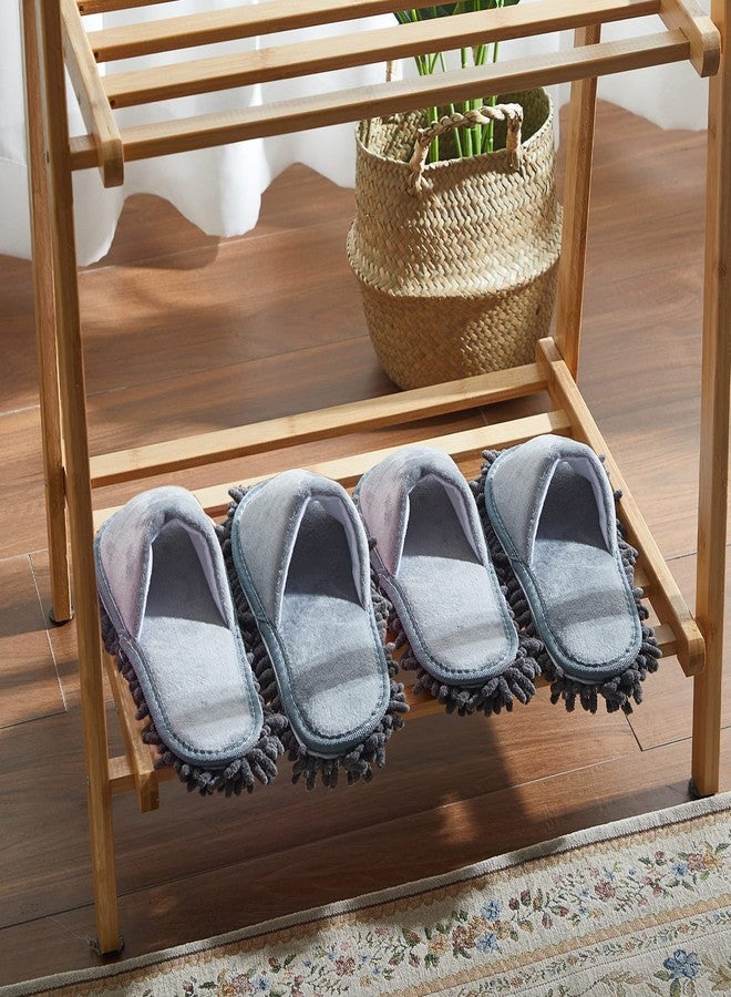 Jecery 2 Pairs Microfiber Cleaning Mop Slippers for Floor Cleaning House Mop Shoes Men and Women Washable Unisex Dusting Slippers Dirt Tool Supplies(Medium,Gray - Image 5