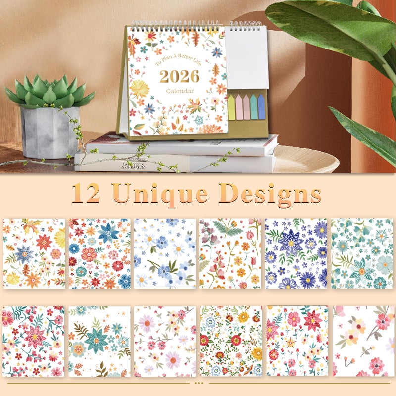 Ymumuda Small Desk Calendar 2026, Standing 2026 Desk Calendar, Jan 2026 to Dec 2026, 8" x 10", Monthly Flip Desktop Calendar with To Do List, Your Personal Desk Planner Orgazier with Pocket for Work Office - Image 2