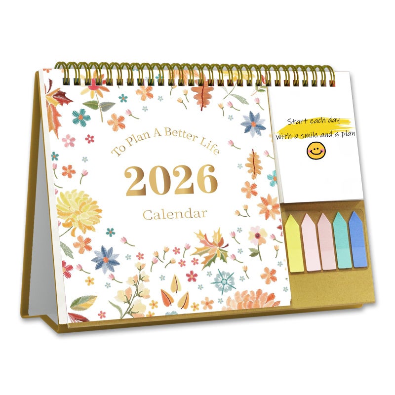 Ymumuda Small Desk Calendar 2026, Standing 2026 Desk Calendar, Jan 2026 to Dec 2026, 8" x 10", Monthly Flip Desktop Calendar with To Do List, Your Personal Desk Planner Orgazier with Pocket for Work Office - Image 1