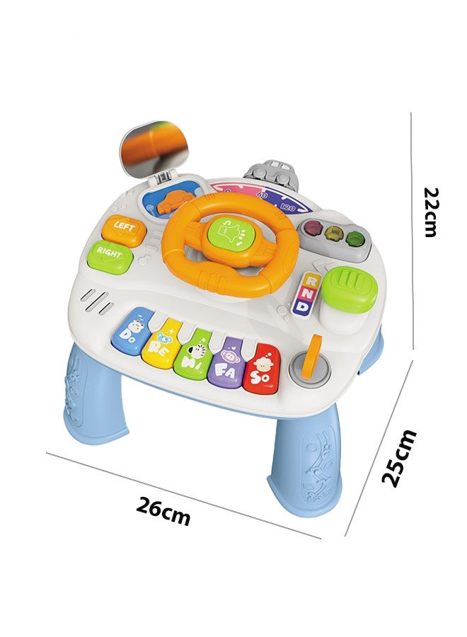 Berma Baby ألعاب أطفال (من 6 إلى 12 شهرًا)، طاولة أنشطة للأطفال، لعبة عجلة قيادة حسية (طفل من عمر 1 إلى 3 سنوات)، مركز أنشطة الطفولة المبكرة هدية عيد ميلاد للأطفال، لعبة تعليمية متعددة الوظائف للأطفال (أزرق) - Image 2