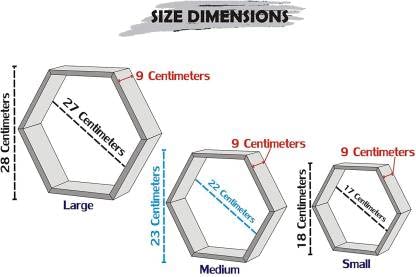 TechHark Home Décor Hexagonal Shape MDF (Medium Density Fiber) Fiber Wall Shelf, Living Room Decorative Self (6PC's Black Wall Shelf) - Image 2