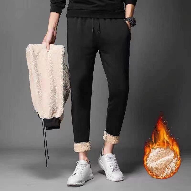 Hooded Zipper Sweatshirt for Men in Autumn and Winter New Velvet Thickeneded 380 Large Size Trendy Spot Wholesale Matchinging Two-Piece Set Lambskin pants 
