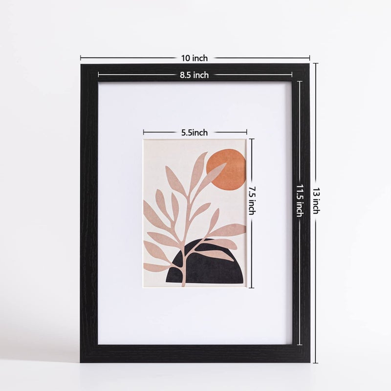 إليتيك برو ELETECPRO 9X12 إطارات الصور مجموعة من 10 عرض 6x8 أو 5x7 صورة مع حصيرة أو 9x12 بدون إطارات معرض جدار حصيرة الجدول أعلى عرض أو تصاعد الجدار (أسود 9x12) - Image 4