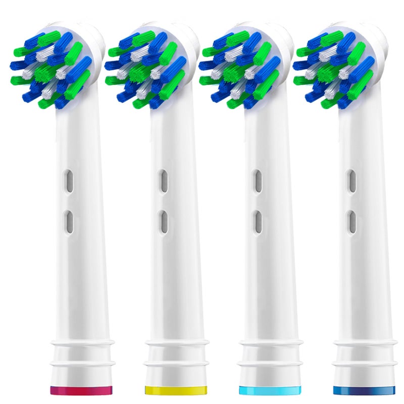 Replacement Brush Heads for Oral B Pack of 4 Cross Generic Electric Toothbrush Heads for Oralb Braun Crossact Toothbrushes Compatible with Most OralB Bases Quality Action Bristles