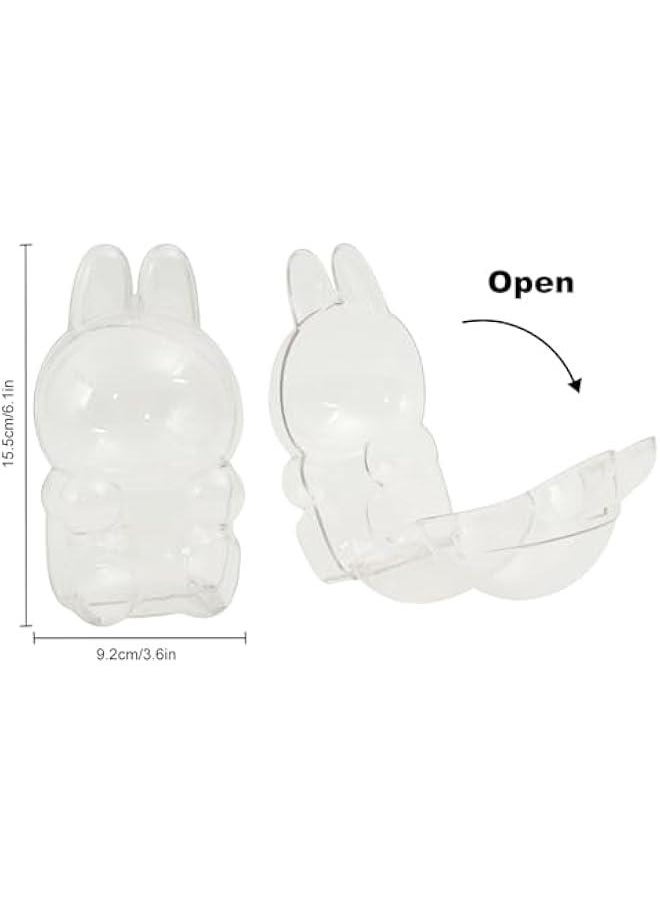 Arabest 2pcs Protective for LABUBU Case, Clear Figure Display Bag with Keychain, Plastic Protective Cover, Storage Transparent (Doll Not Include, Two Style Sitting)  - Image 5