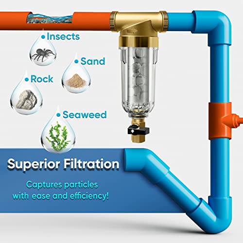 Aquaboon 3/4" Spin-Down Sediment Filter for Well Water, Reusable Pre-Filter, 50 & 200 Micron, Heavy-Duty for Home & Commercial Use, Easy to Clean, Extends Unit Life - Image 3