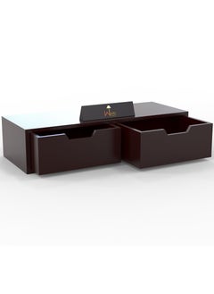 Wooden Twist Exclusively Launched Engineered Wood Wall Shelf with Drawer for Living Room , Storage and Home Decorative (Glossy Finish, Brown)  - Image 2
