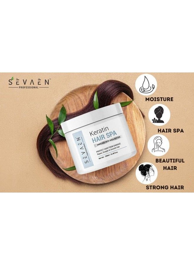 SEVAEN Keratin Hair Spa Cream For Hair Dry&Damage Repair And Strengthening&Smoothing Hair With Deep Conditioning Treatment ; 500Gm - Image 3