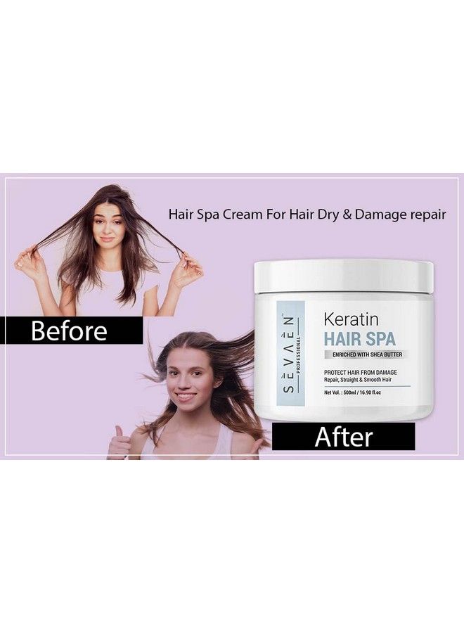 SEVAEN Keratin Hair Spa Cream For Hair Dry&Damage Repair And Strengthening&Smoothing Hair With Deep Conditioning Treatment ; 500Gm - Image 5