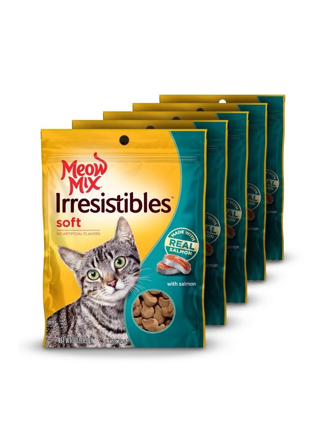 مياو مكس مكافآت القطط الناعمة من مياو ميكس، بنكهة السلمون، 3 أونصات (عبوة من 5 قطع) - Image 1