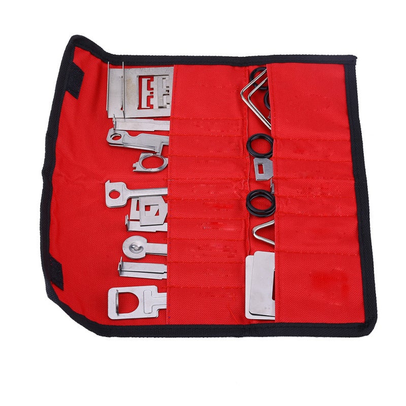 Car Radio Removal Tool Kit: 38pcs Red Professional Tools - Universal For Mercedes BMW VW Audi Ford Citroen, Anti-Scratch Design, With Storage Bag For DIY Automotive Audio Install & Removal - Image 3