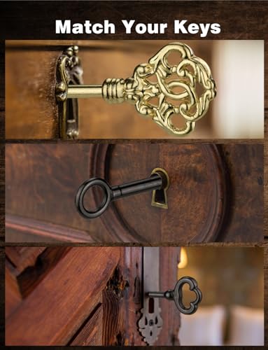 Mellbree Skeleton Key, 12-Key Universal Hollow Barrel Skeleton Keys Kit for Antique Dresser, Chinese Cabinet, Antique Furniture and Old Style Cabinets or Doors, Select Antique Furniture Limited Compatibility - Image 2