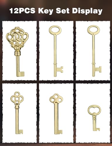 Mellbree Skeleton Key, 12-Key Universal Hollow Barrel Skeleton Keys Kit for Antique Dresser, Chinese Cabinet, Antique Furniture and Old Style Cabinets or Doors, Select Antique Furniture Limited Compatibility - Image 3