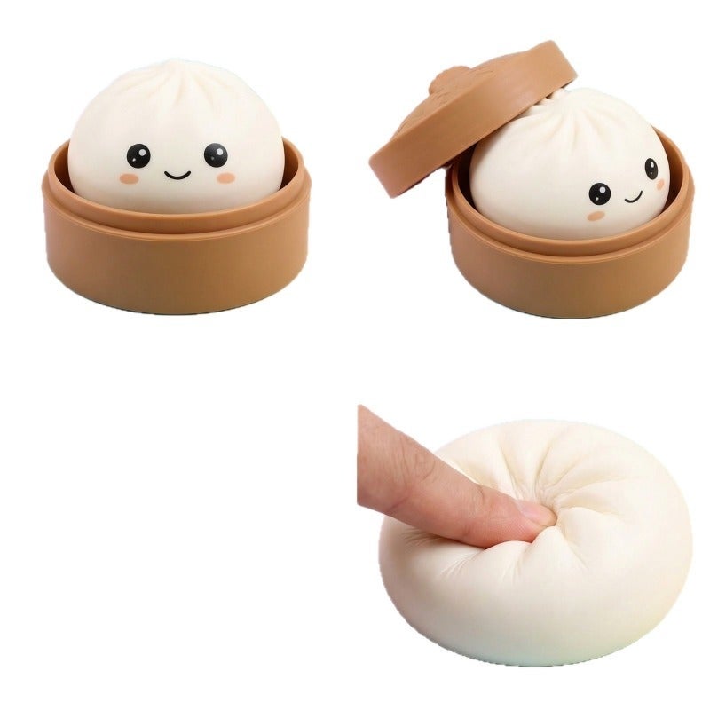 Smiling Face Big Steamed Bun Squeeze Toy – Kneading Dough with Music, Slow Rebound Stress Relief, No Battery Required - Image 3