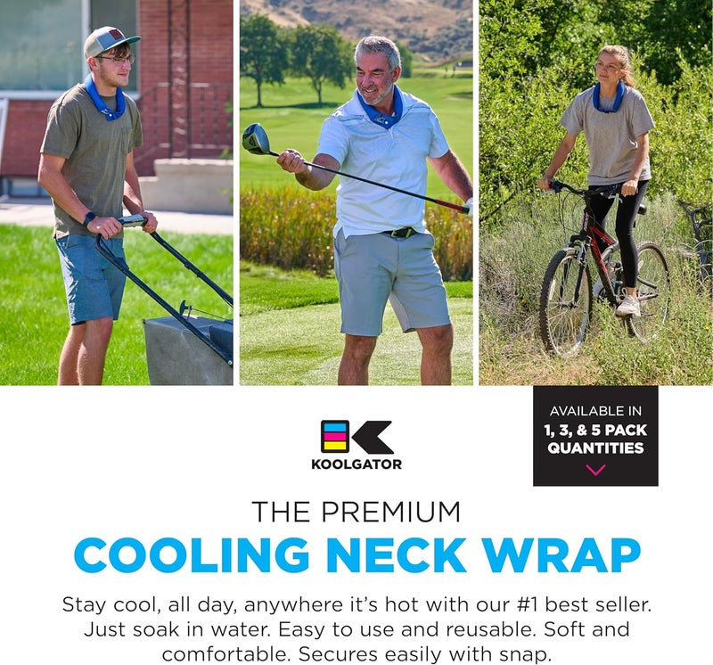 KOOLGATOR Evaporative Cooling Neck Wrap – Reusable Neck Cooler with Long Lasting Relief During Hot Weather Activities, Sports, & Outdoor Work, Purple, 1 Pack - Image 2