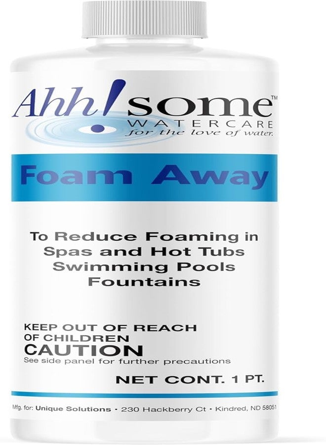 Ahh-Some Ahh!Some Water Care Hot Tub & Spa De-Foamer, 1 Pint Hot Tub & Pool Foam Eliminator, Fast-Acting, Silicone-Based Anti-Foam Solution for Spas & Hot Tubs, Safe, Eco-Friendly Formula with No Residue - Image 1