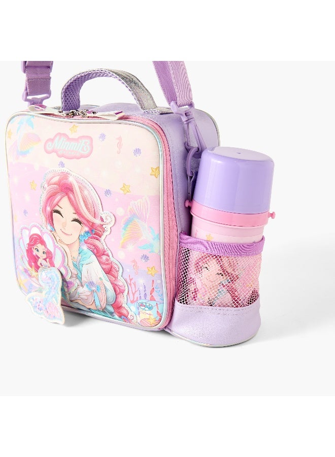 Minmie Mermaid-Lunch Bag-1 Cmprt-Printed (Pvc) Pastel Purple \ 22X10X22 - Image 3