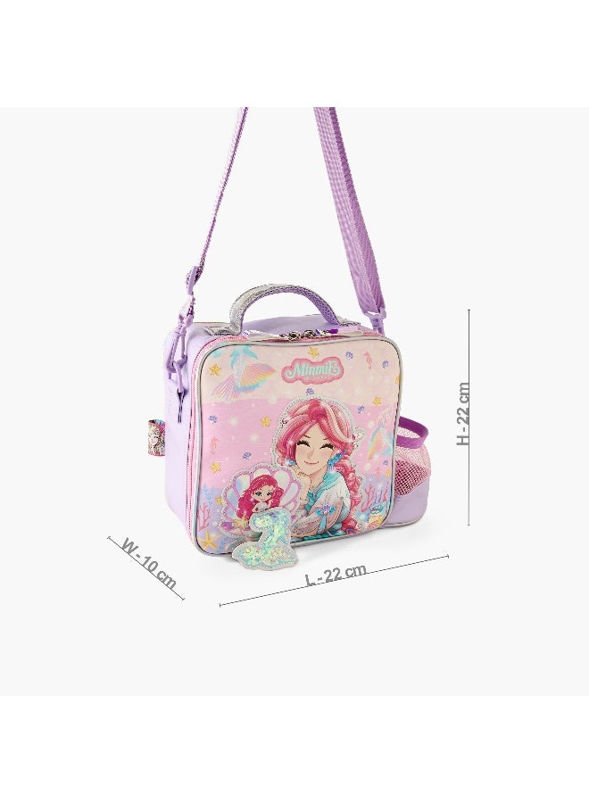 Minmie Mermaid-Lunch Bag-1 Cmprt-Printed (Pvc) Pastel Purple \ 22X10X22 - Image 2