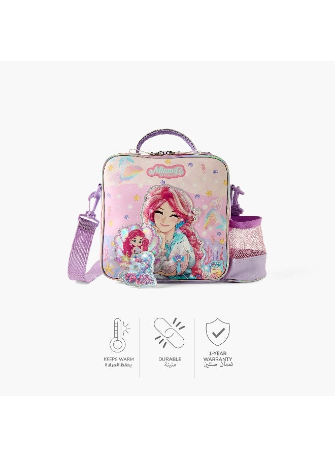 Minmie Mermaid-Lunch Bag-1 Cmprt-Printed (Pvc) Pastel Purple \ 22X10X22 - Image 4