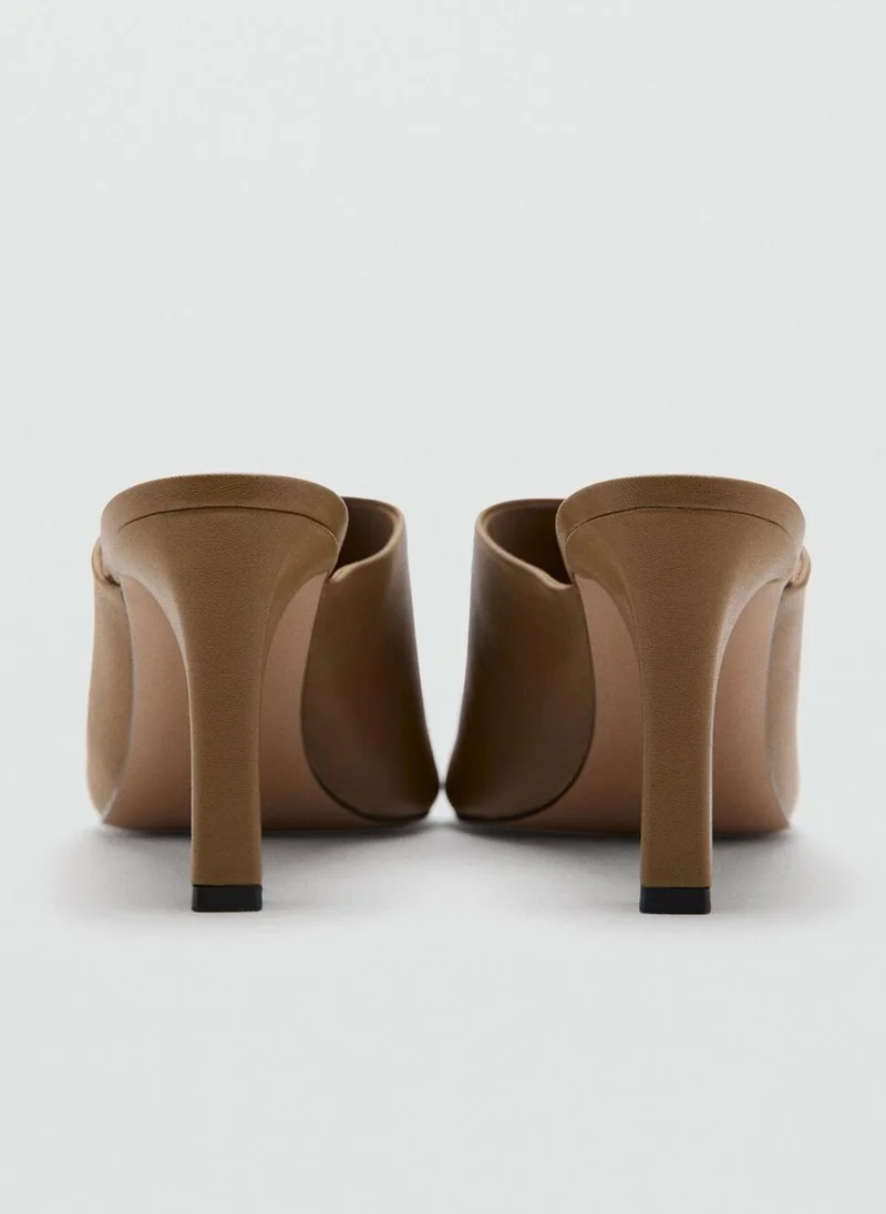 مانجو Heel Leather Sandals