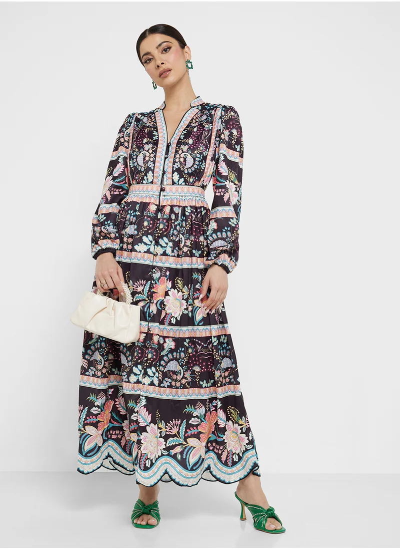 Khizana Abstract Print Dress