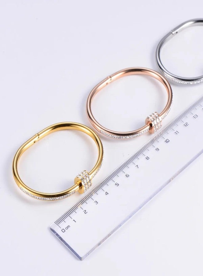 MEENAZ bracelet for women Stylish Bangles for women Adjustable Anti Tarnish Bracelet for girls rose gold Kada for Women Accessories Anti Tarnish Jewellery Stainless Steel Cuff Bracelet gifts Combo - Image 3